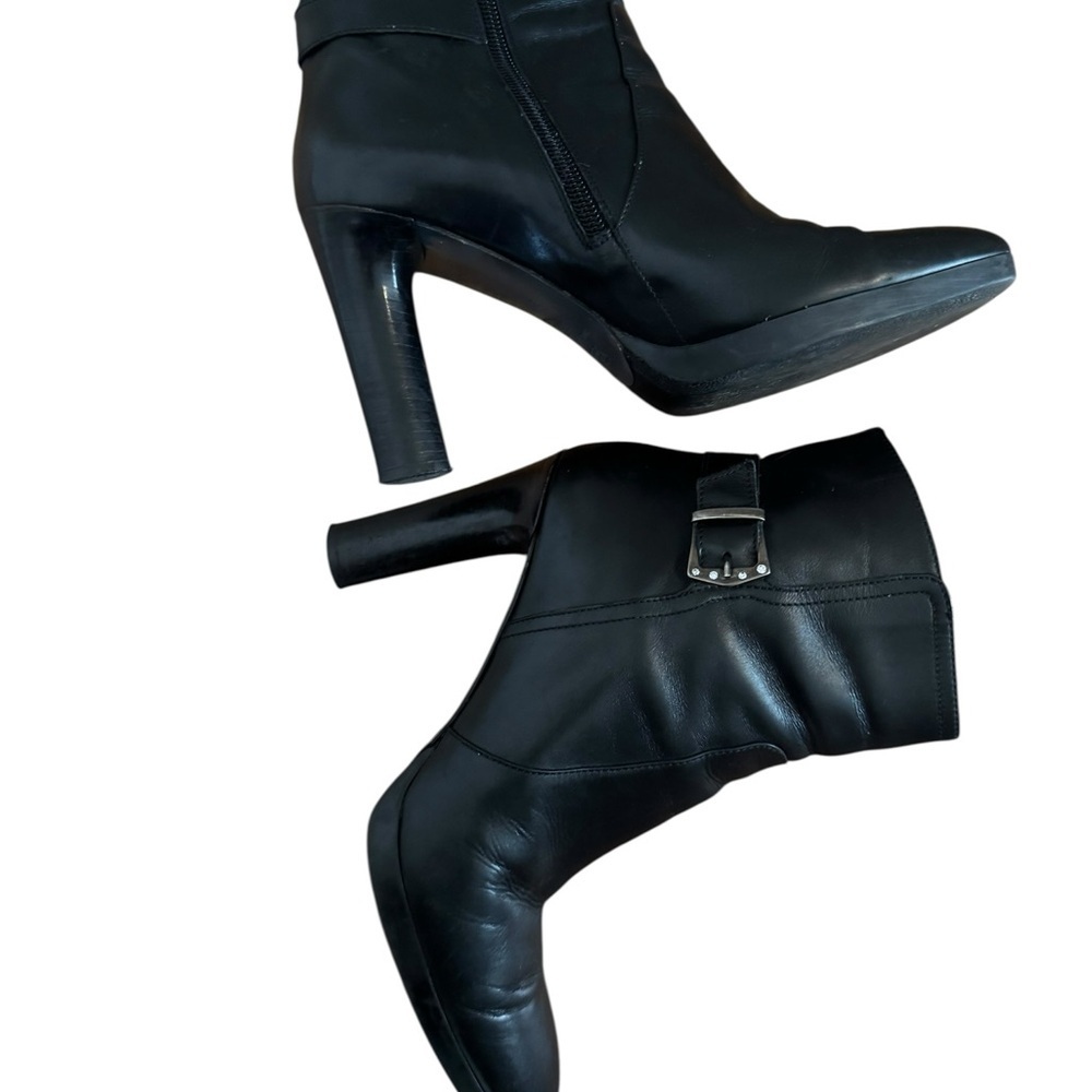 Vintage Y2K Via Spiga Black Leather Ankle Boots - Picture 3 of 6